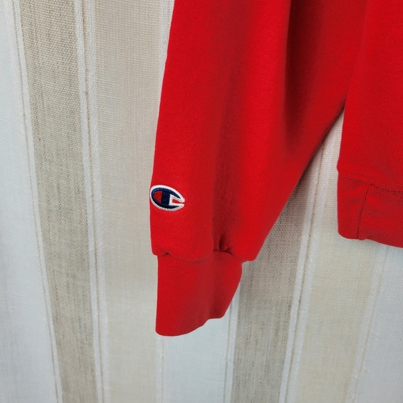 Vintage Champion Eco Fleece Boston University Crewneck Sweatshirt Red Size Large - Picture 8 of 9